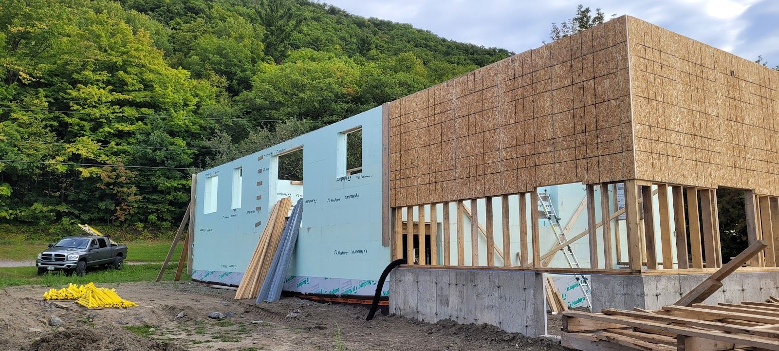 Framing and sheathing on a new build